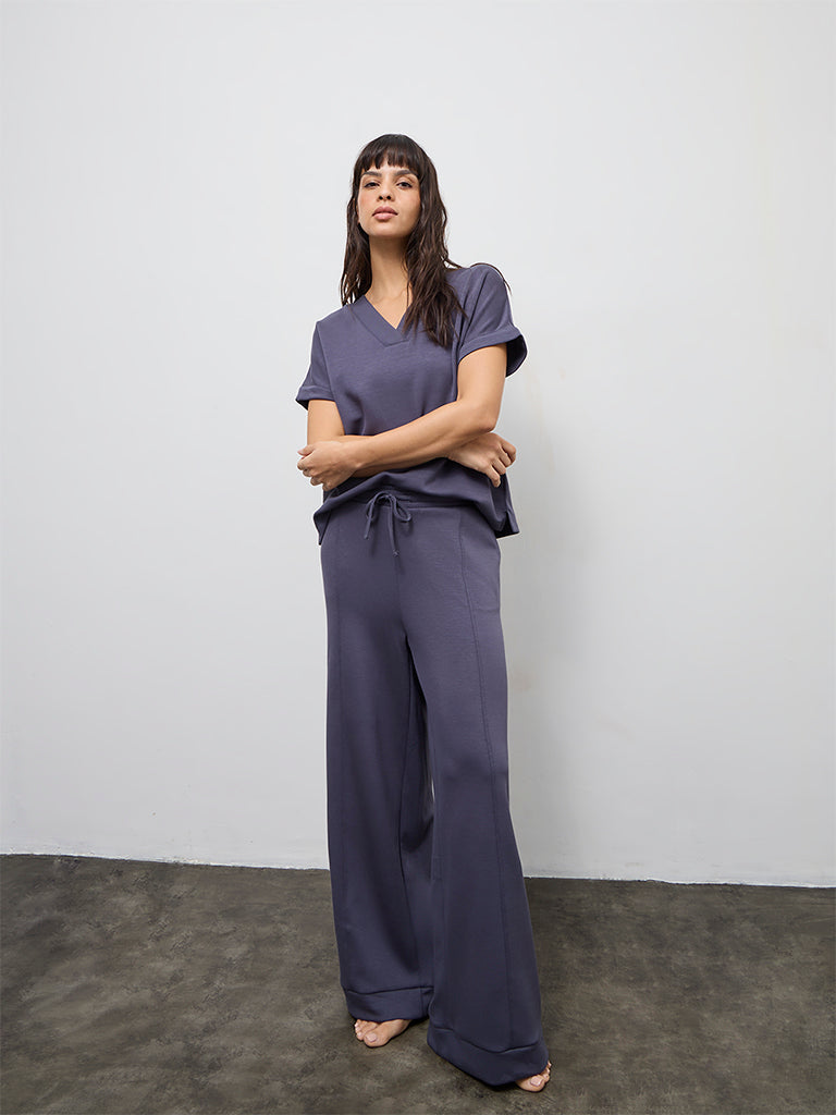 Wunderlove Charcoal Solid High-Rise Pants
