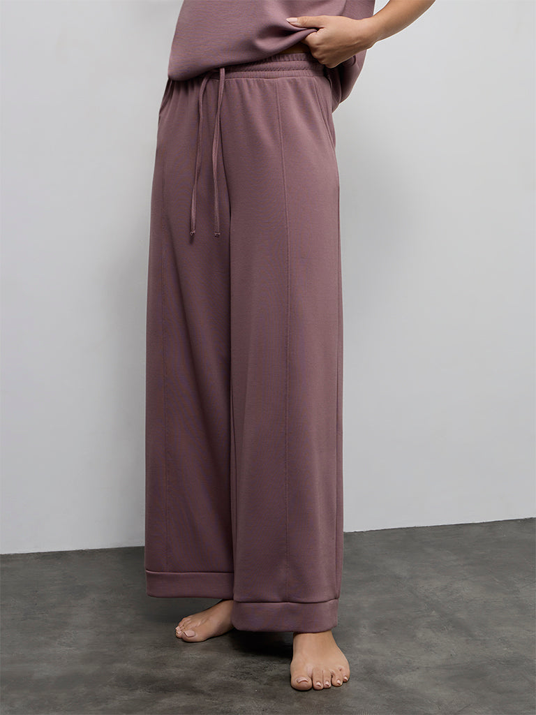 Wunderlove Dusty Pink Solid High-Rise Pants