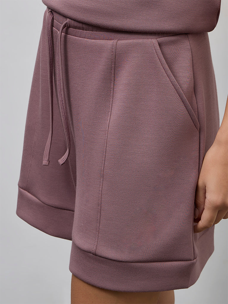 Wunderlove Dusty Pink Solid High-Rise Shorts