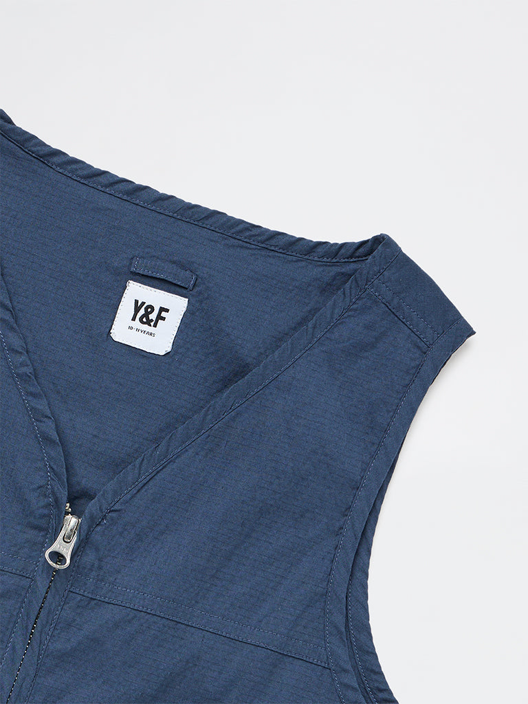 Boys Navy Cotton-Blend Jacket