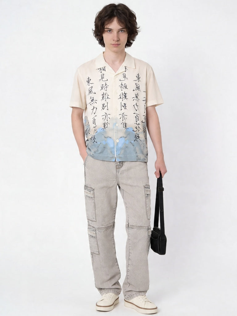 Boys Off-White Printed Shirt