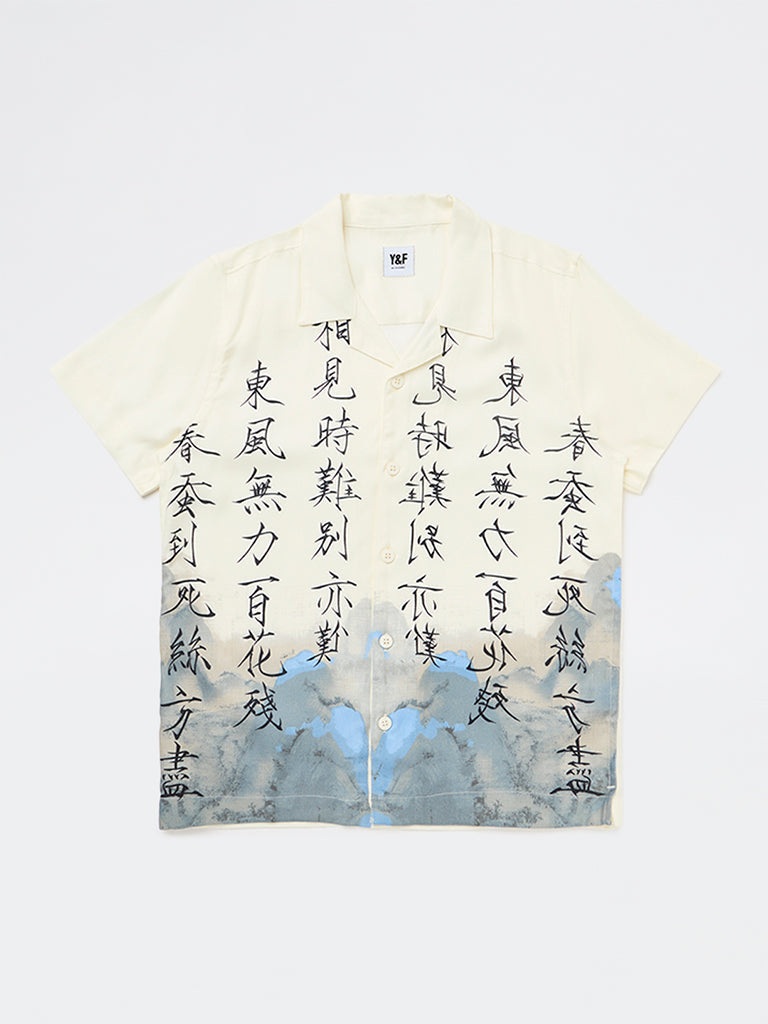 Boys Off-White Printed Shirt