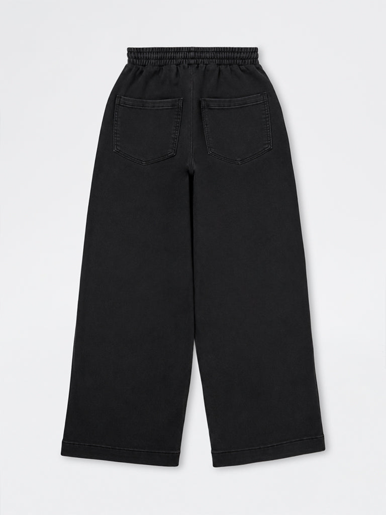Girls Black High-Rise Relaxed-Fit Jeans
