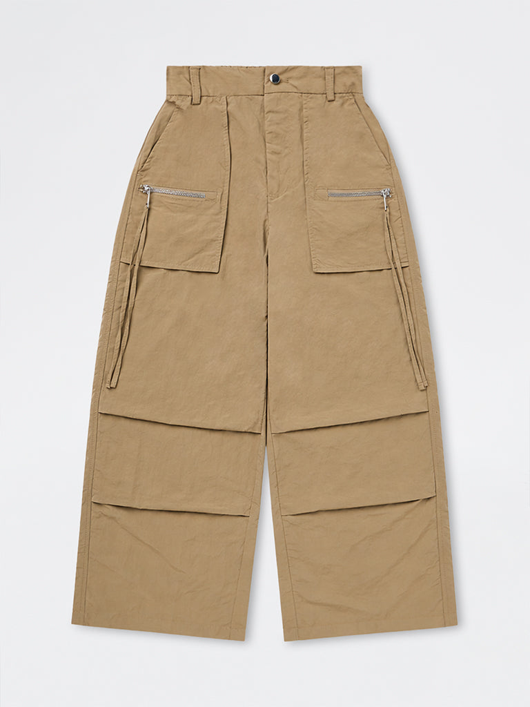 Girls Taupe Solid High-Rise Trousers