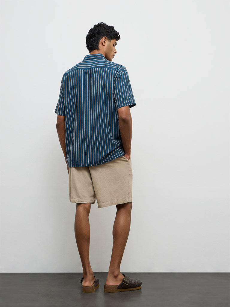 ETA Indigo Striped Relaxed-Fit Cotton Shirt