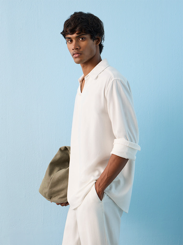 ETA Off-White Relaxed-Fit Cotton-Blend Shirt