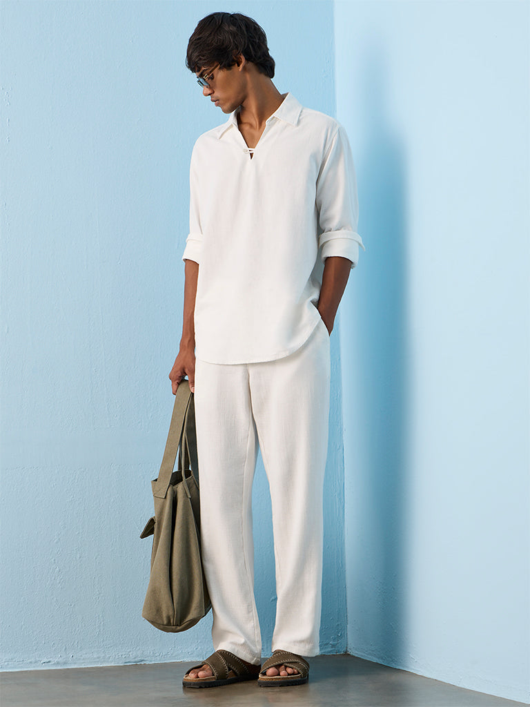 ETA Off-White Relaxed-Fit Cotton-Blend Shirt