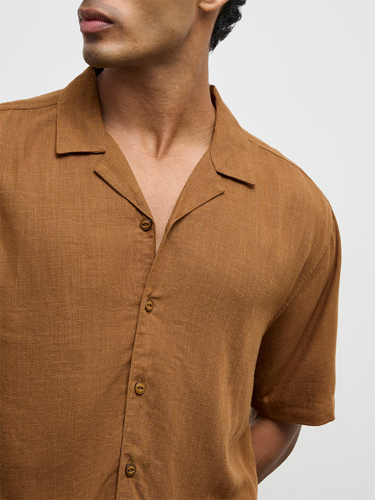 ETA Light Brown Relaxed-Fit Shirt