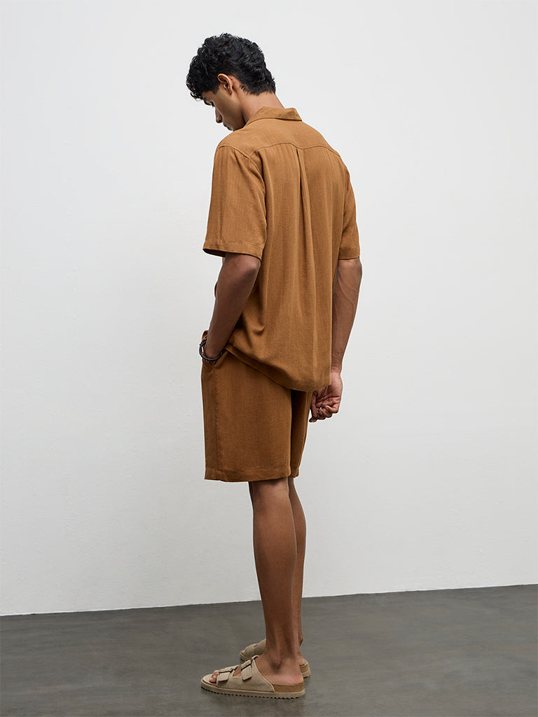 ETA Light Brown Relaxed-Fit Shirt