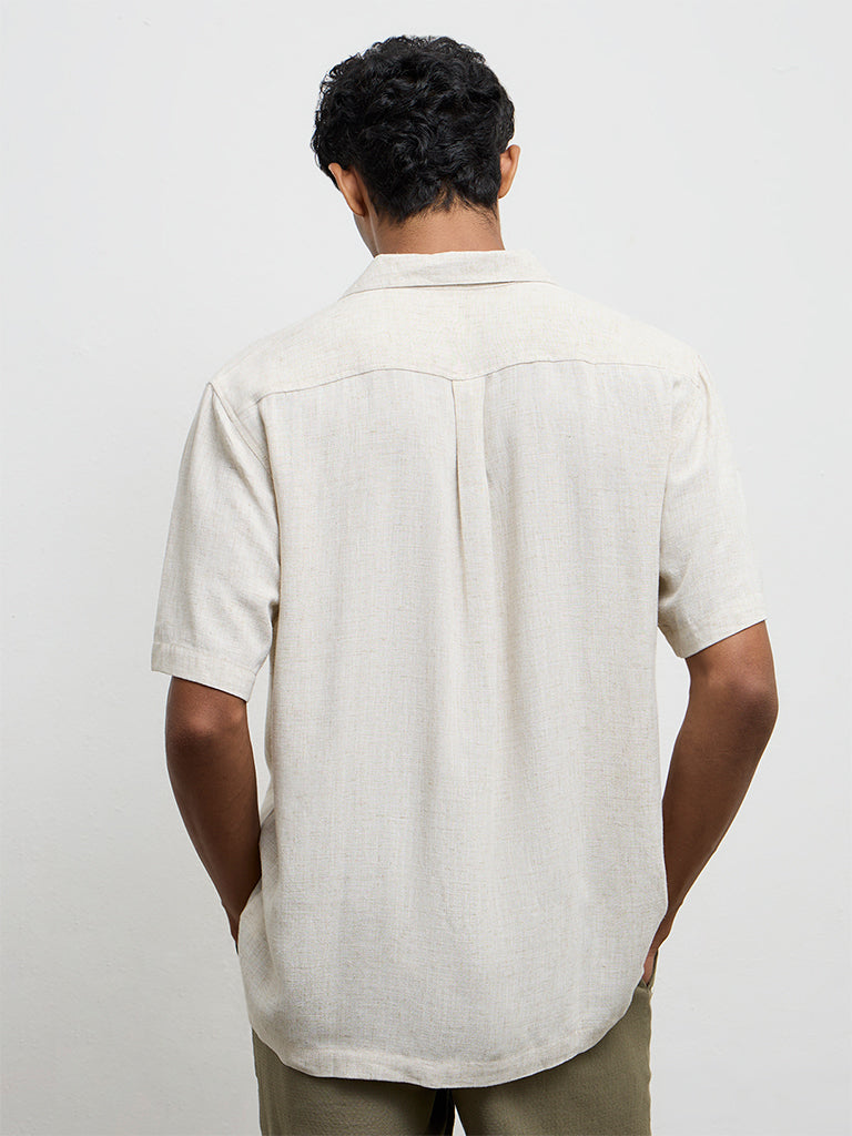ETA Off-White Solid Relaxed-Fit Shirt