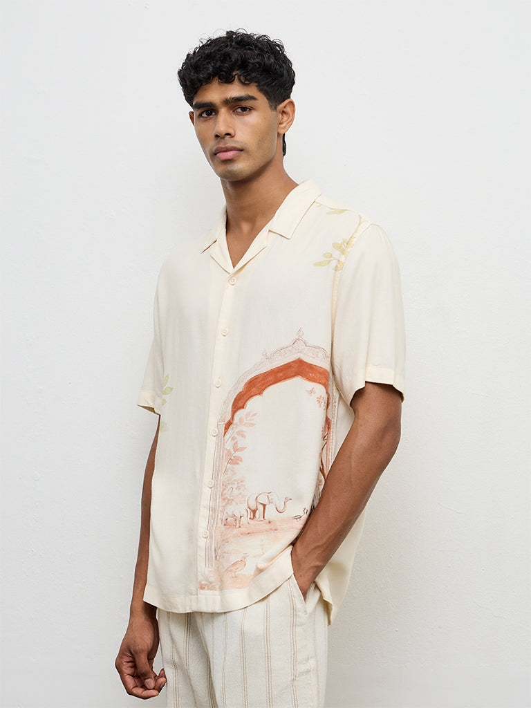 ETA Off-White Scenic-Printed Relaxed-Fit Shirt
