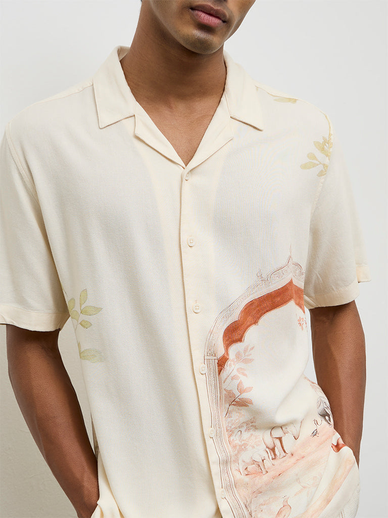 ETA Off-White Scenic-Printed Relaxed-Fit Shirt