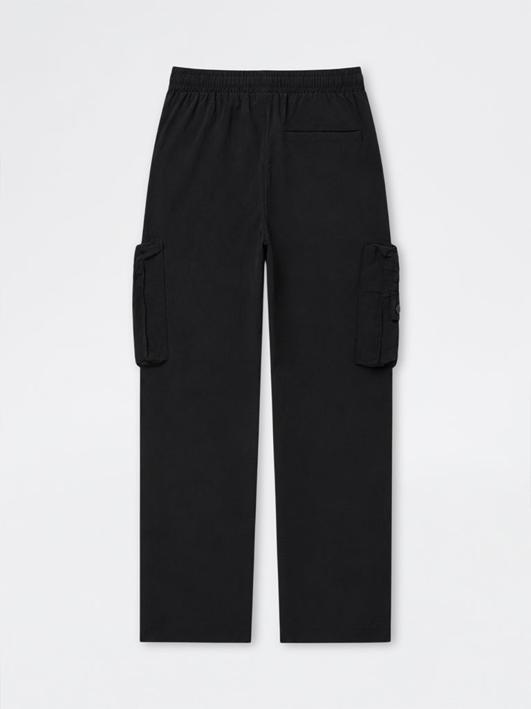 Boys Black Mid-Rise Cargo Pants