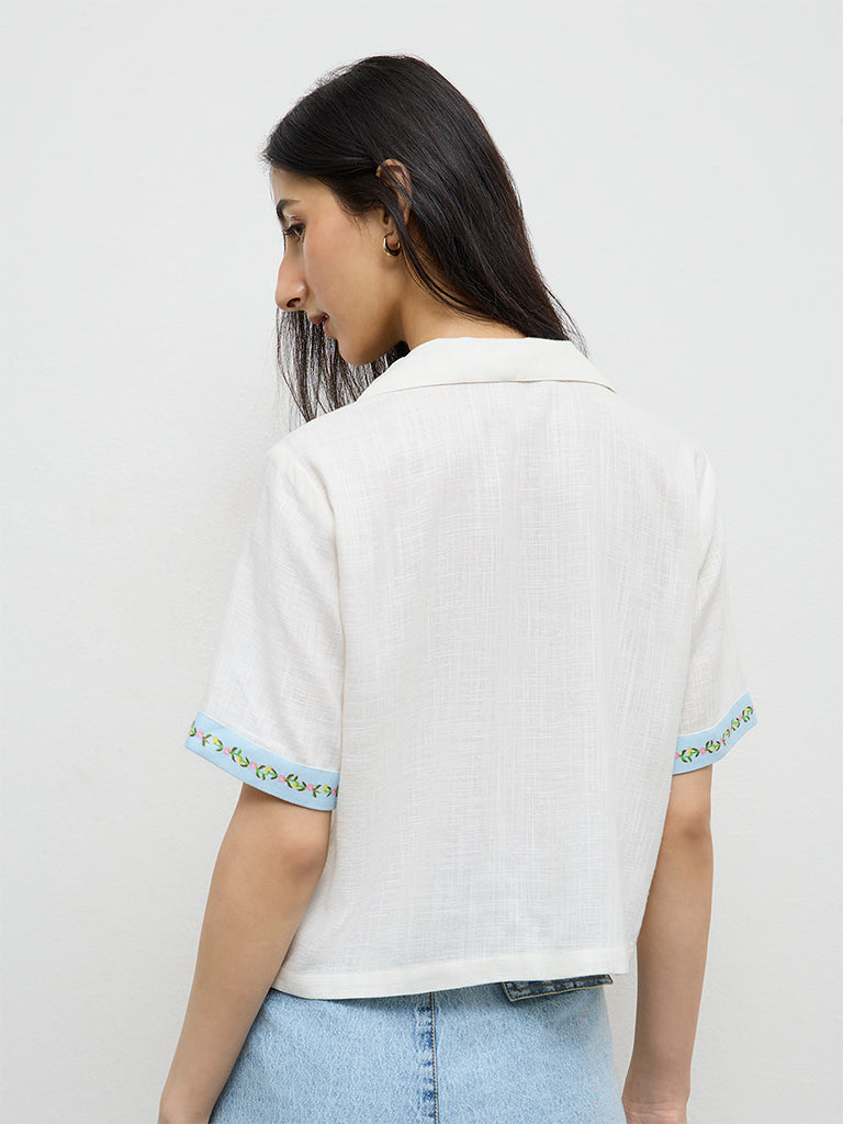 Nuon Off-White Printed Shirt