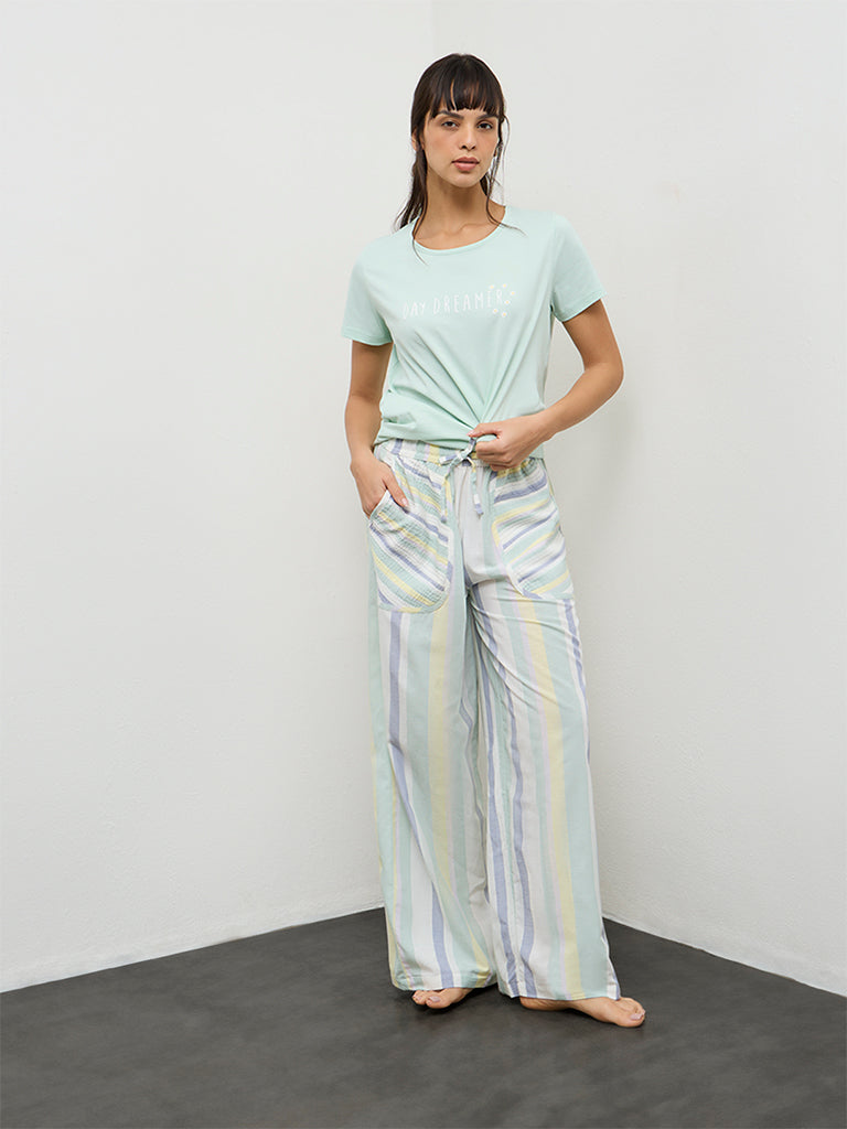 Wunderlove Multicolor Striped High-Rise Pyjamas