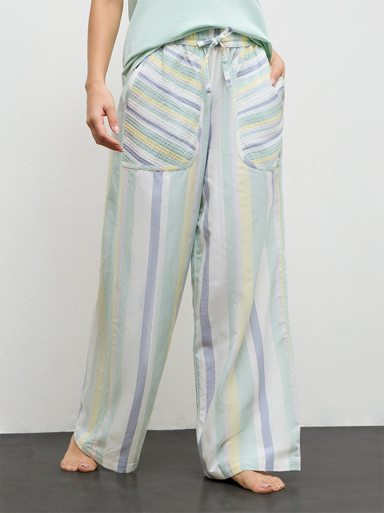 Wunderlove Multicolor Striped High-Rise Pyjamas