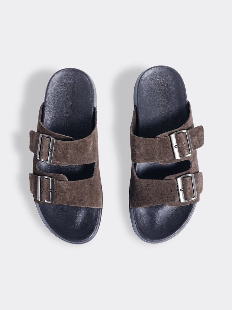 SOLEPLAY Brown Double Strap Buckle Detail Sandals
