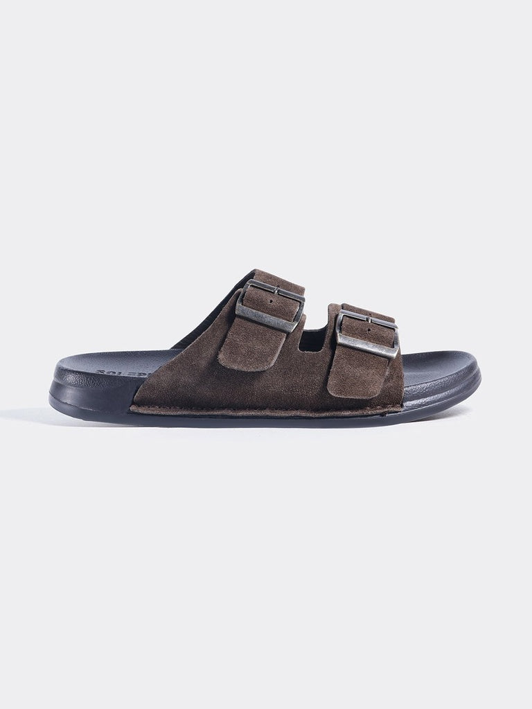 SOLEPLAY Brown Double Strap Buckle Detail Sandals