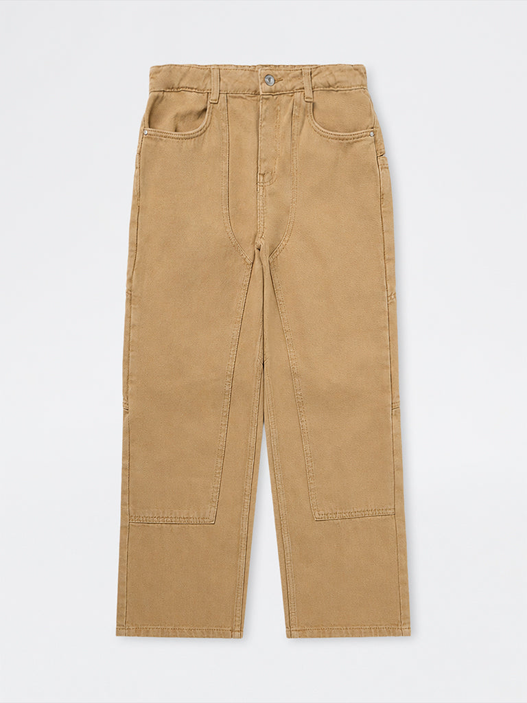 Boys Khaki Relaxed-Fit Mid-Rise Jeans