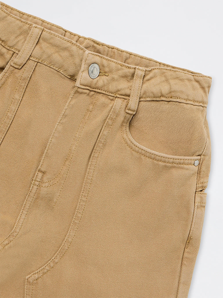 Boys Khaki Relaxed-Fit Mid-Rise Jeans