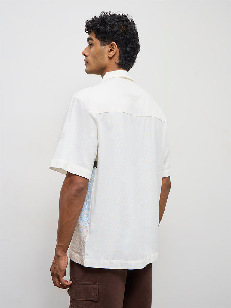 Nuon Off-White Scenic Embroidered Relaxed-Fit Shirt