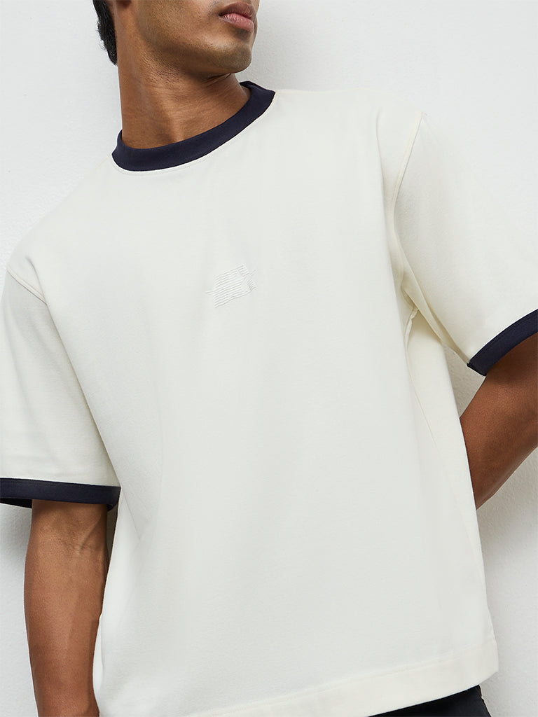 Nuon Off-White Relaxed-Fit Cotton T-Shirt