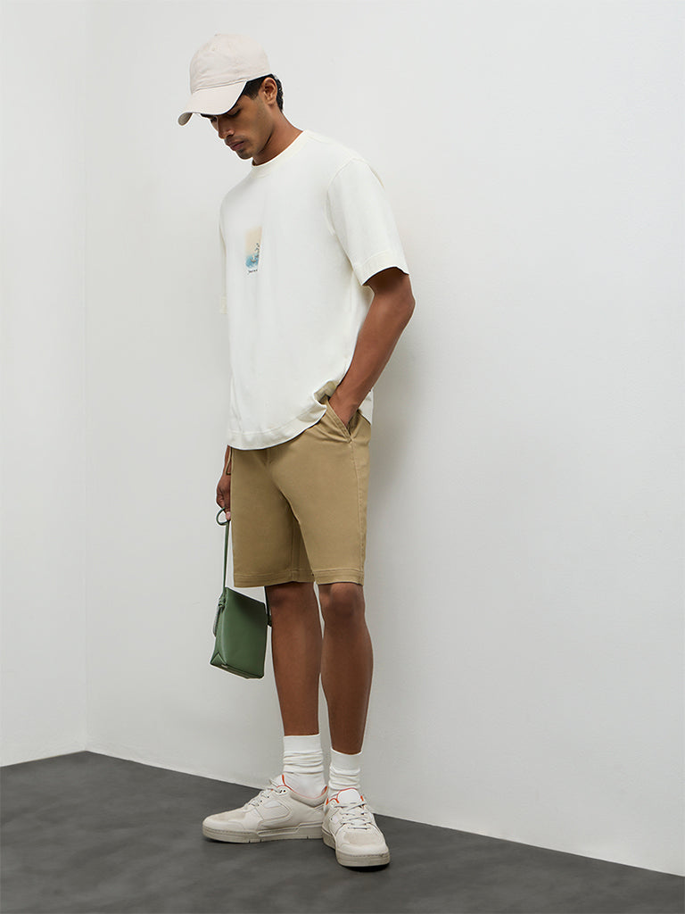 Nuon Off-White Scenic-Printed Relaxed-Fit Cotton T-Shirt