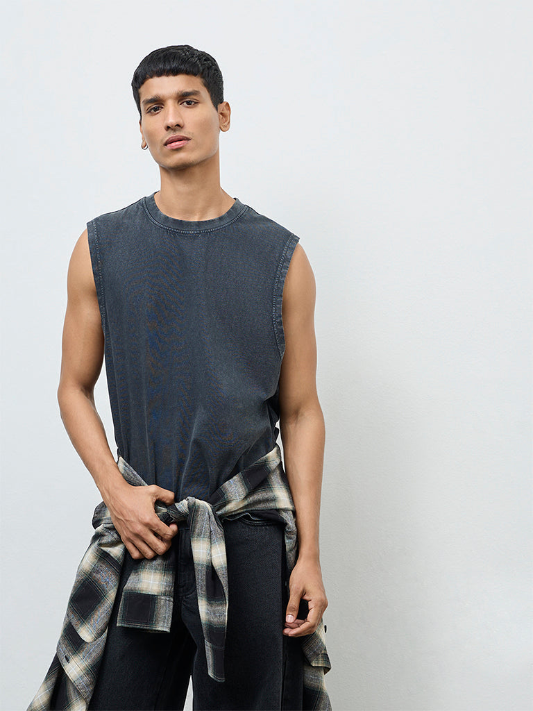 Nuon Charcoal Relaxed-Fit Cotton T-Shirt