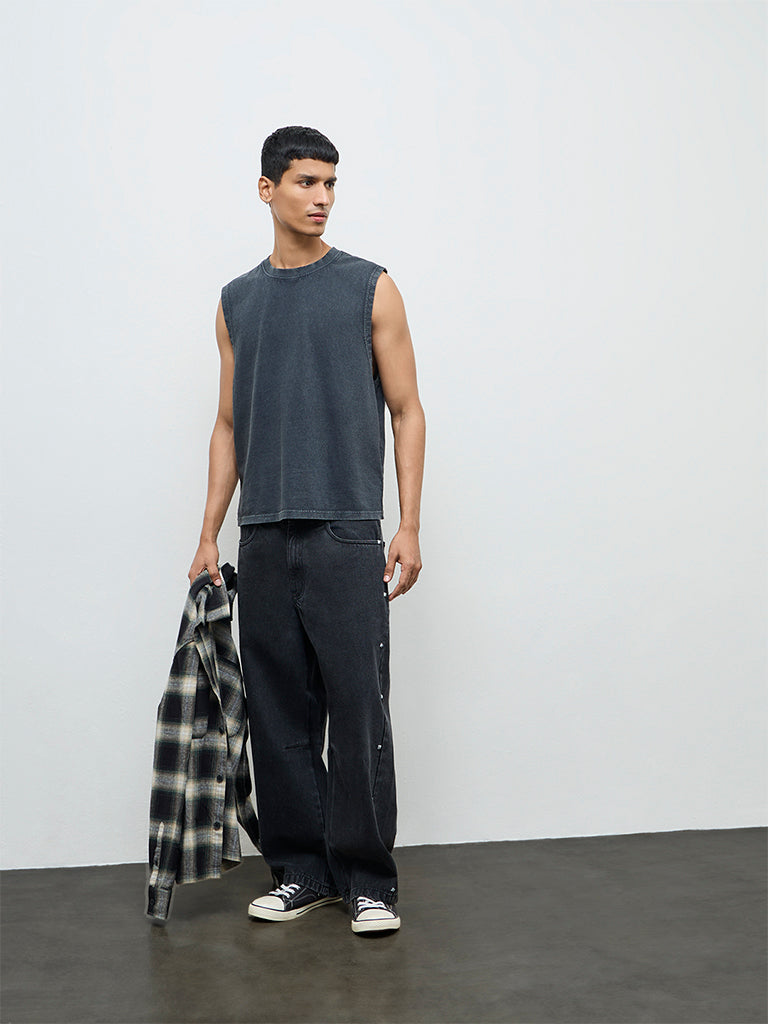 Nuon Charcoal Relaxed-Fit Cotton T-Shirt