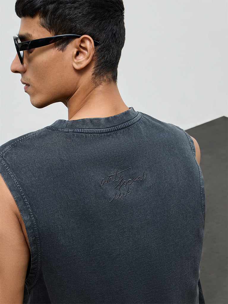 Nuon Charcoal Relaxed-Fit Cotton T-Shirt