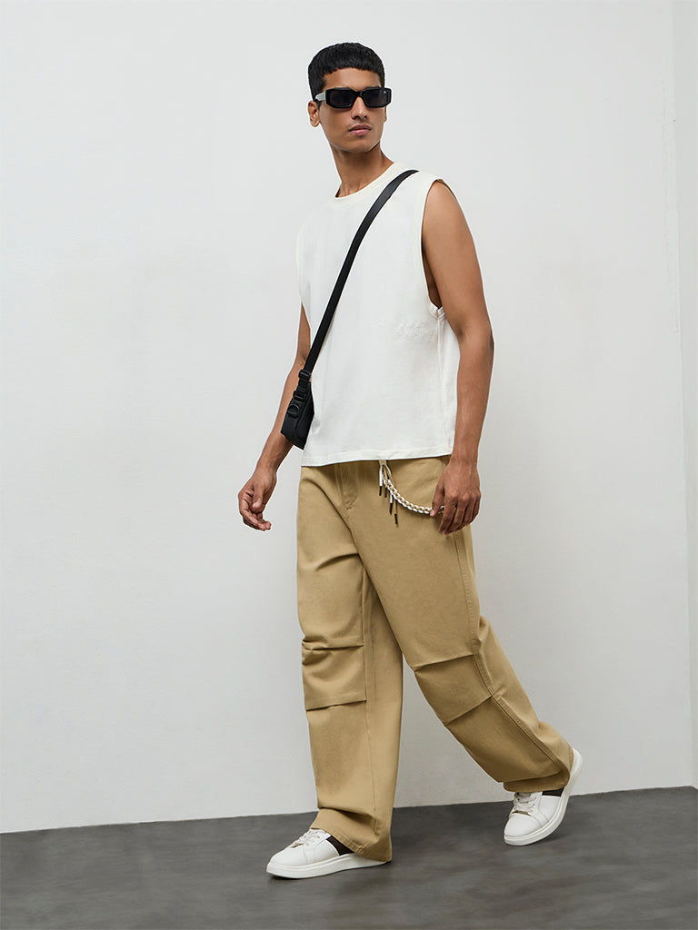 Nuon Off-White Relaxed-Fit Cotton T-Shirt