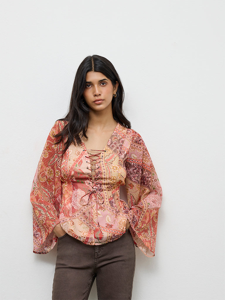 LOV Multicolor Floral Printed Blouse