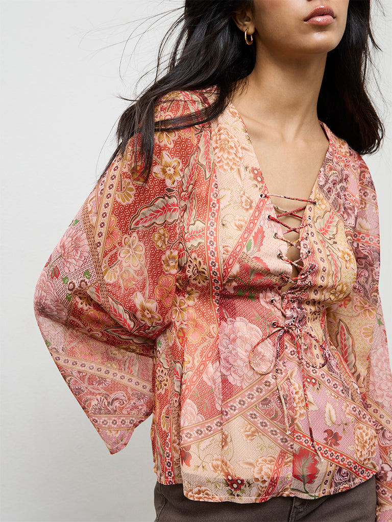 LOV Multicolor Floral Printed Blouse