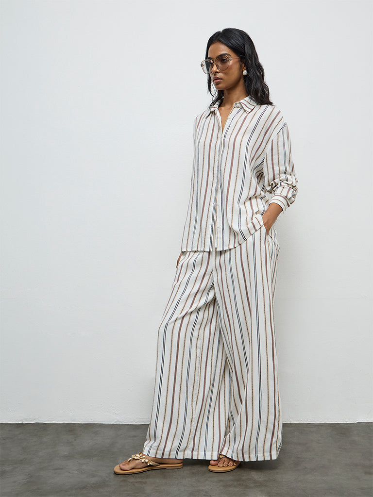 LOV Off-White Striped Shirt