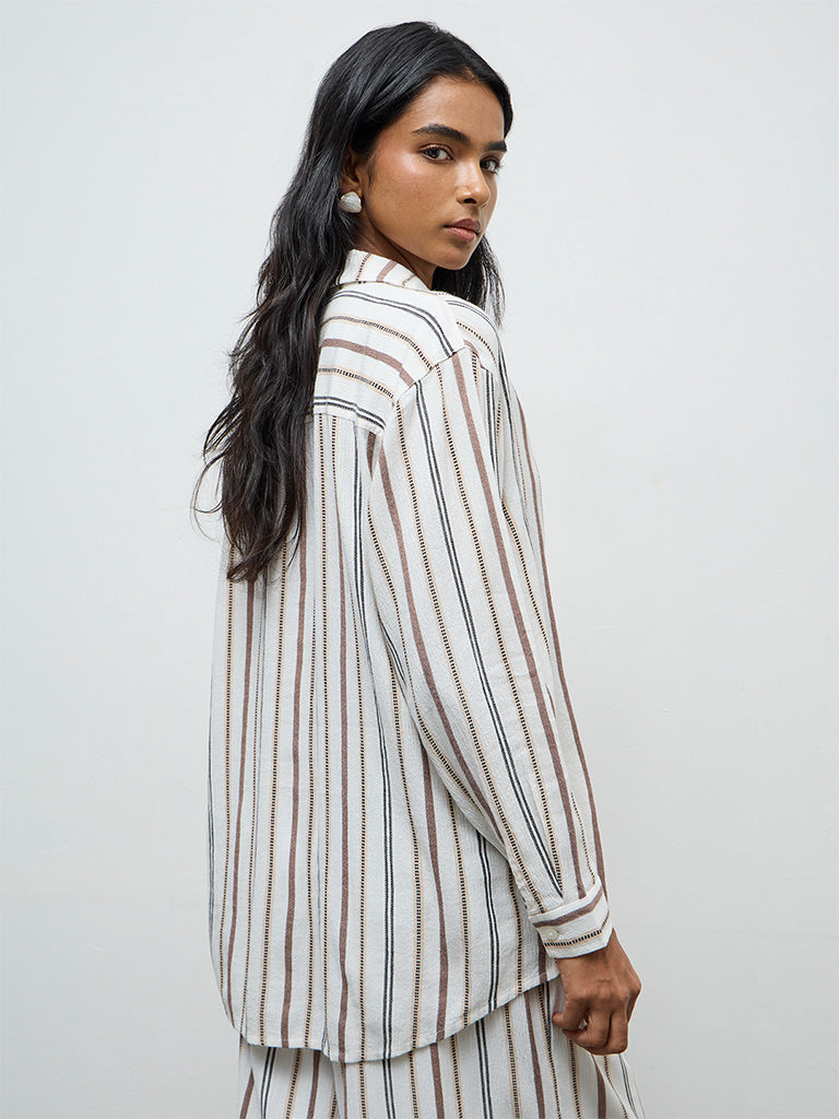 LOV Off-White Striped Shirt