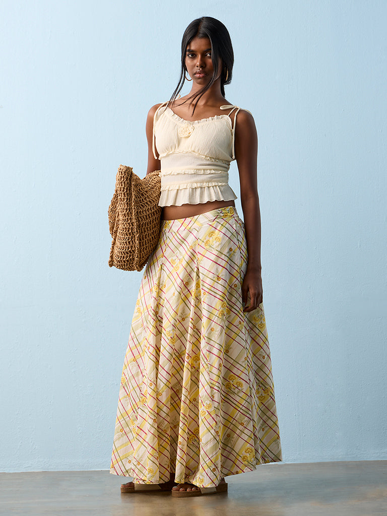 Bombay Paisley Multicolor Printed Cotton Maxi Skirt