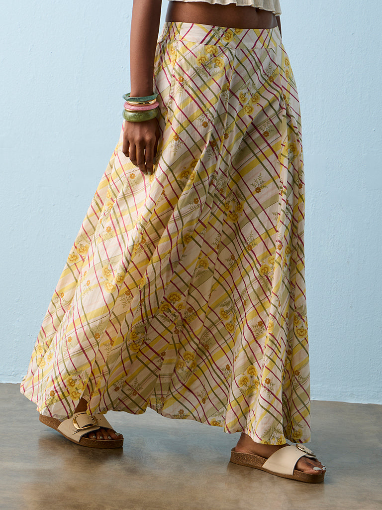 Bombay Paisley Multicolor Printed Cotton Maxi Skirt
