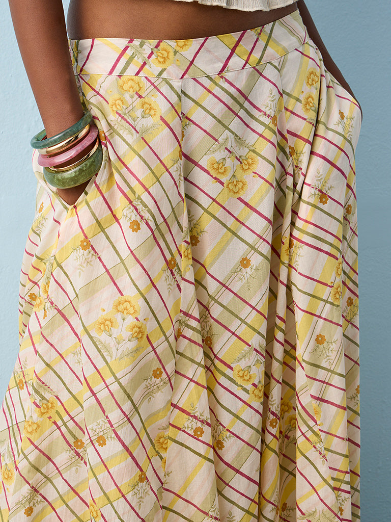 Bombay Paisley Multicolor Printed Cotton Maxi Skirt