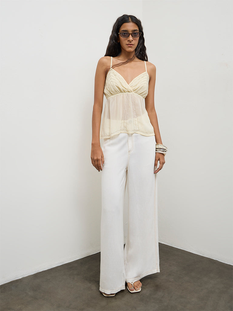 Nuon Cream Embellished Top