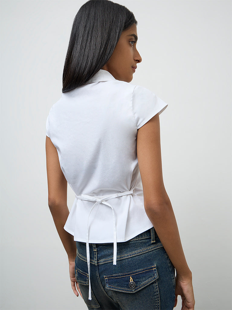 Nuon White Solid Shirt