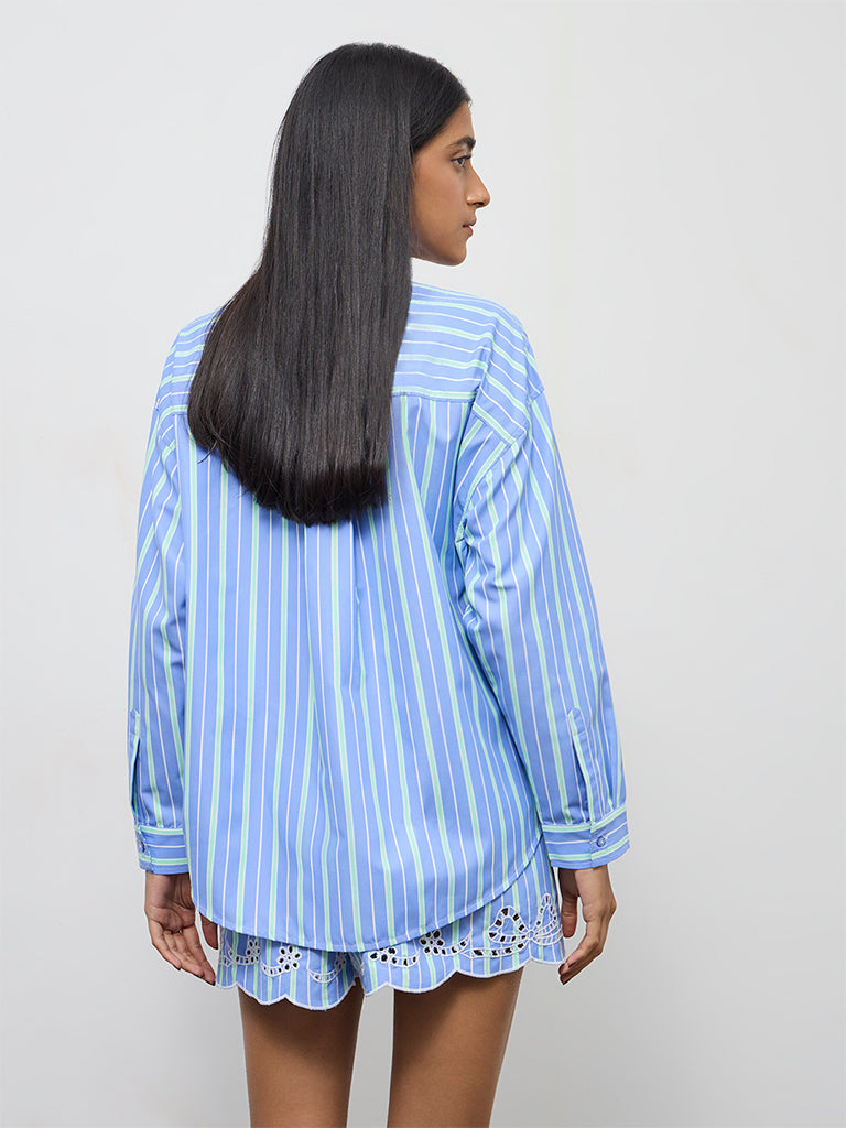 Nuon Blue Striped Shirt