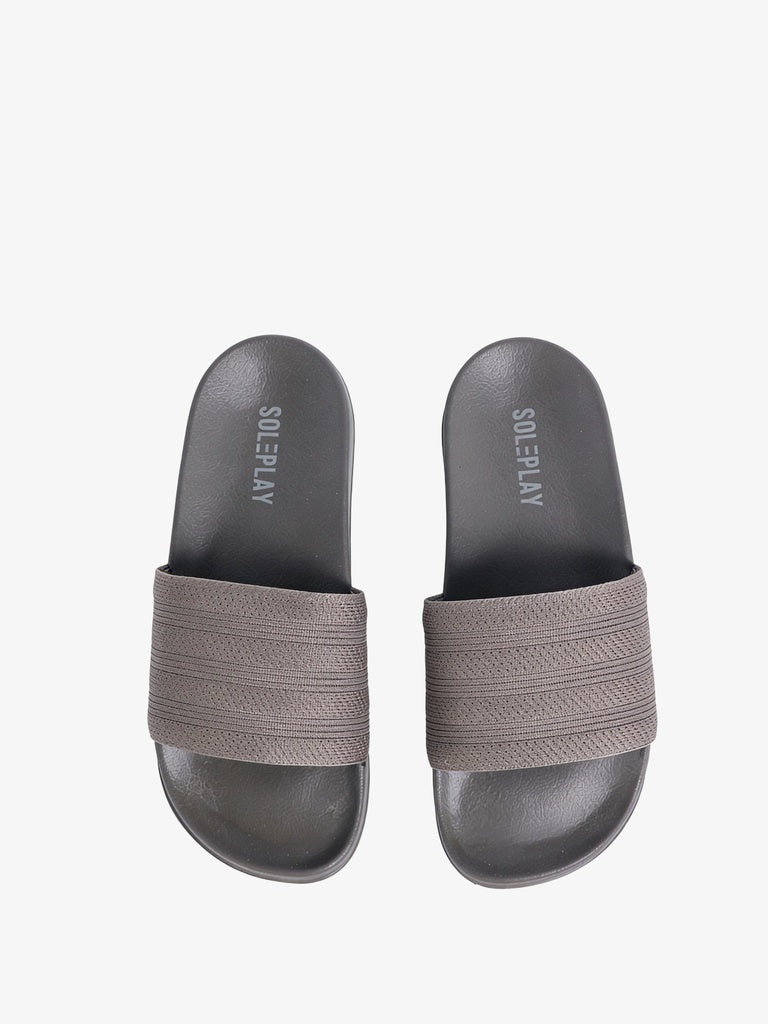 SOLEPLAY Taupe Textured Slides