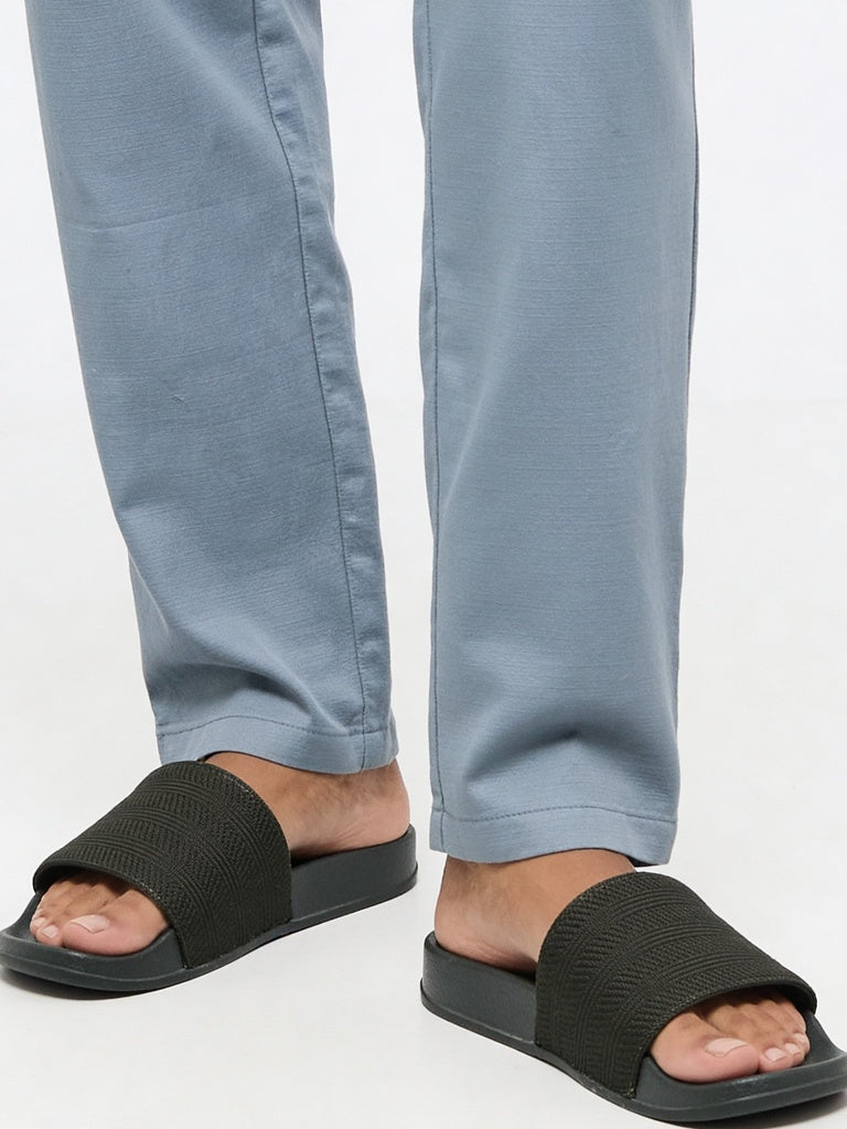 SOLEPLAY Olive Knit-Textured Pool Slides