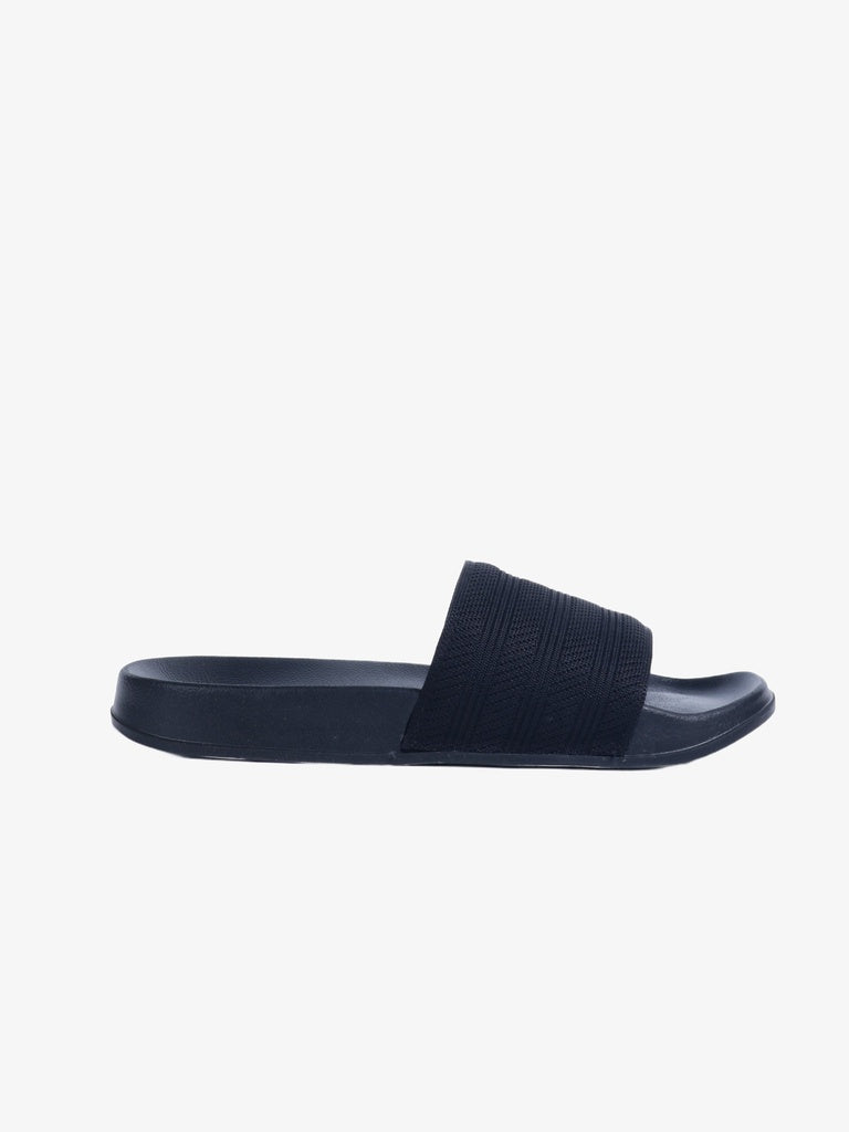 SOLEPLAY Black Knit Slides
