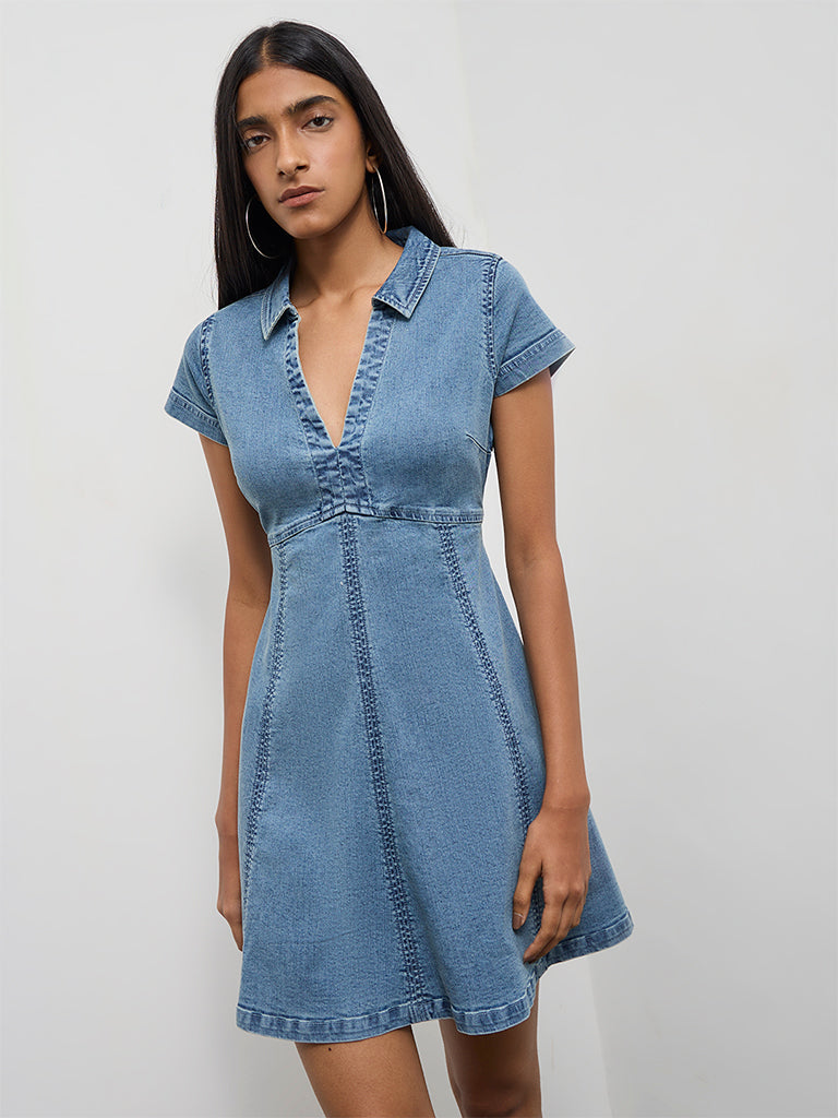 Nuon Blue A-Line Denim Dress