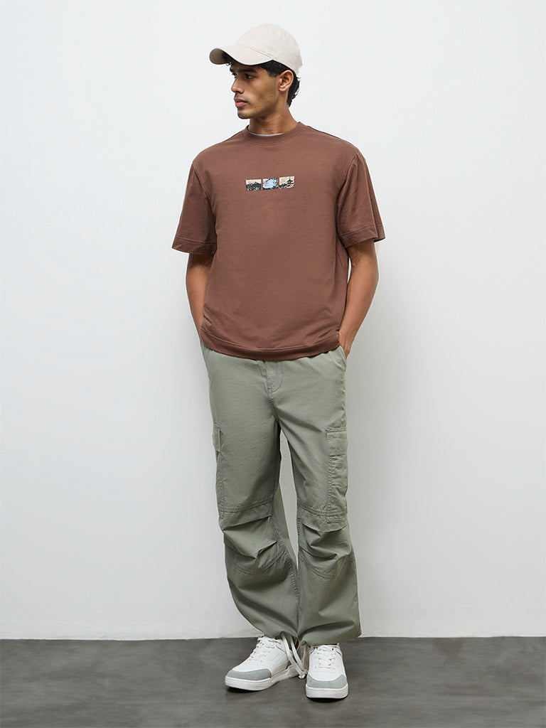 Nuon Sage Baggy-Fit Mid-Rise Cotton Cargo Pants