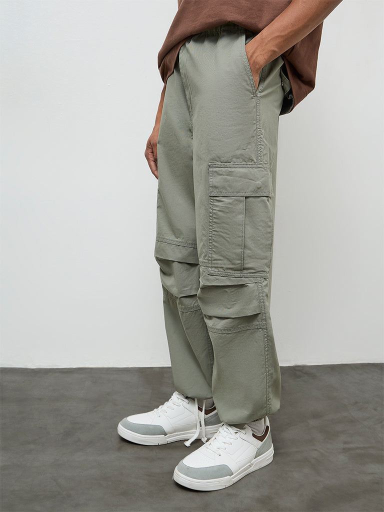 Nuon Sage Baggy-Fit Mid-Rise Cotton Cargo Pants