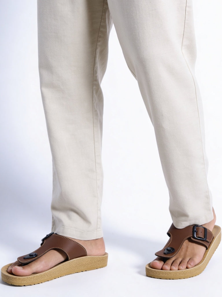 SOLEPLAY Man Tan Monk-Strap Slide Sandals