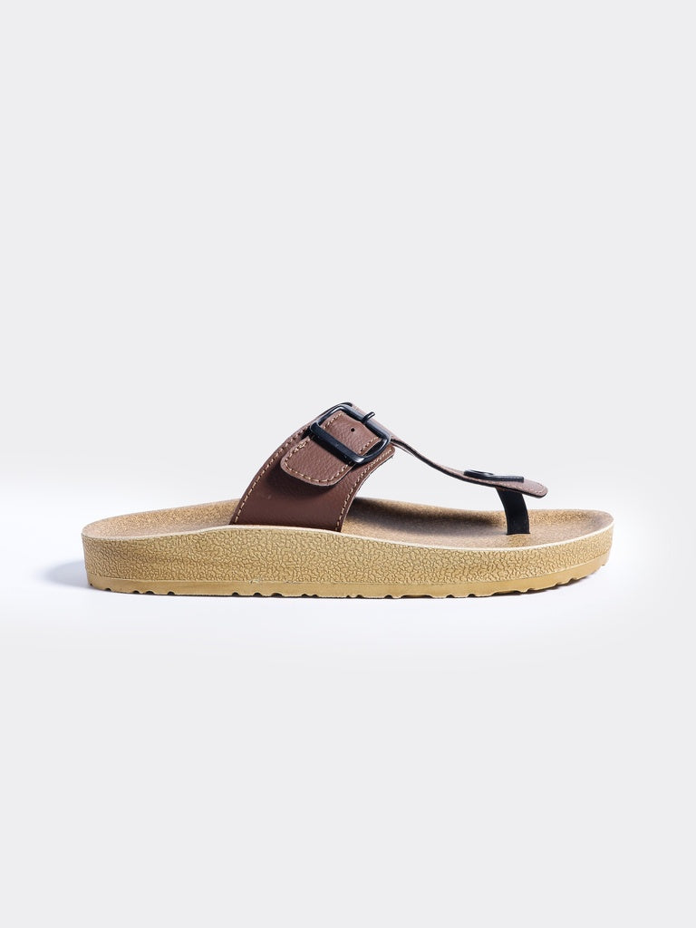 SOLEPLAY Man Tan Monk-Strap Slide Sandals