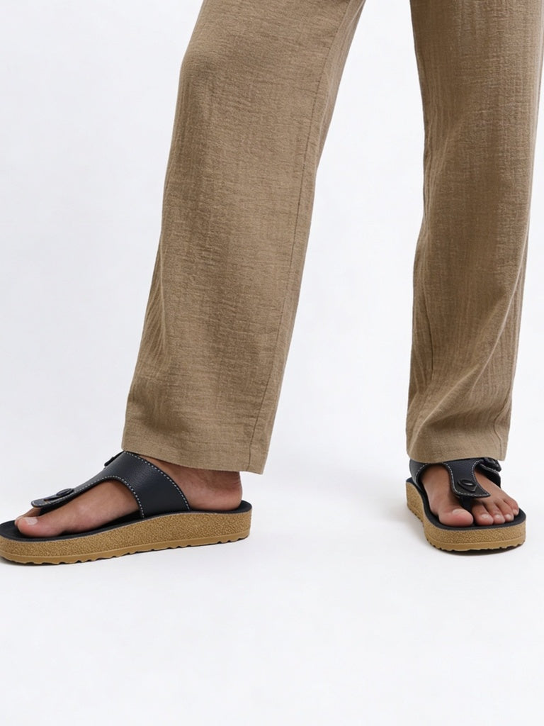 SOLEPLAY Black Thong Slides